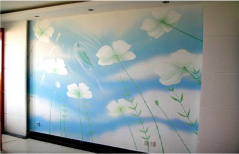 富宁画墙绘怎么画好白云的蓬松感？