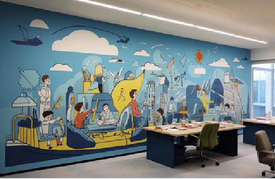 富宁办公室墙绘的特点。