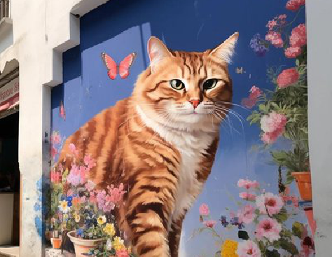 富宁自己绘制有个性的手绘墙