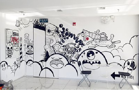 富宁手绘墙并非传统涂鸦。